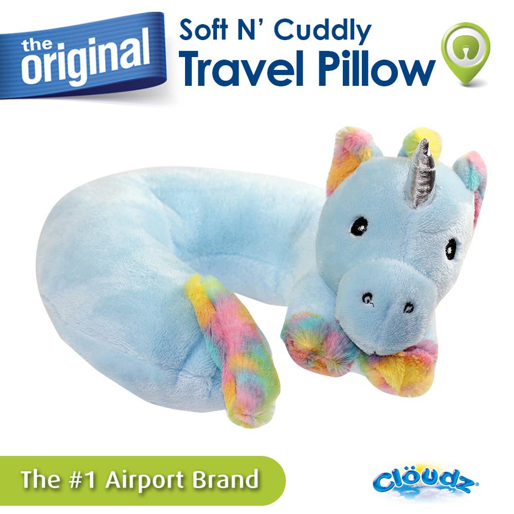 Cloudz Plush Animal Traval Neck Pillows Unicorn LD Linens Decor