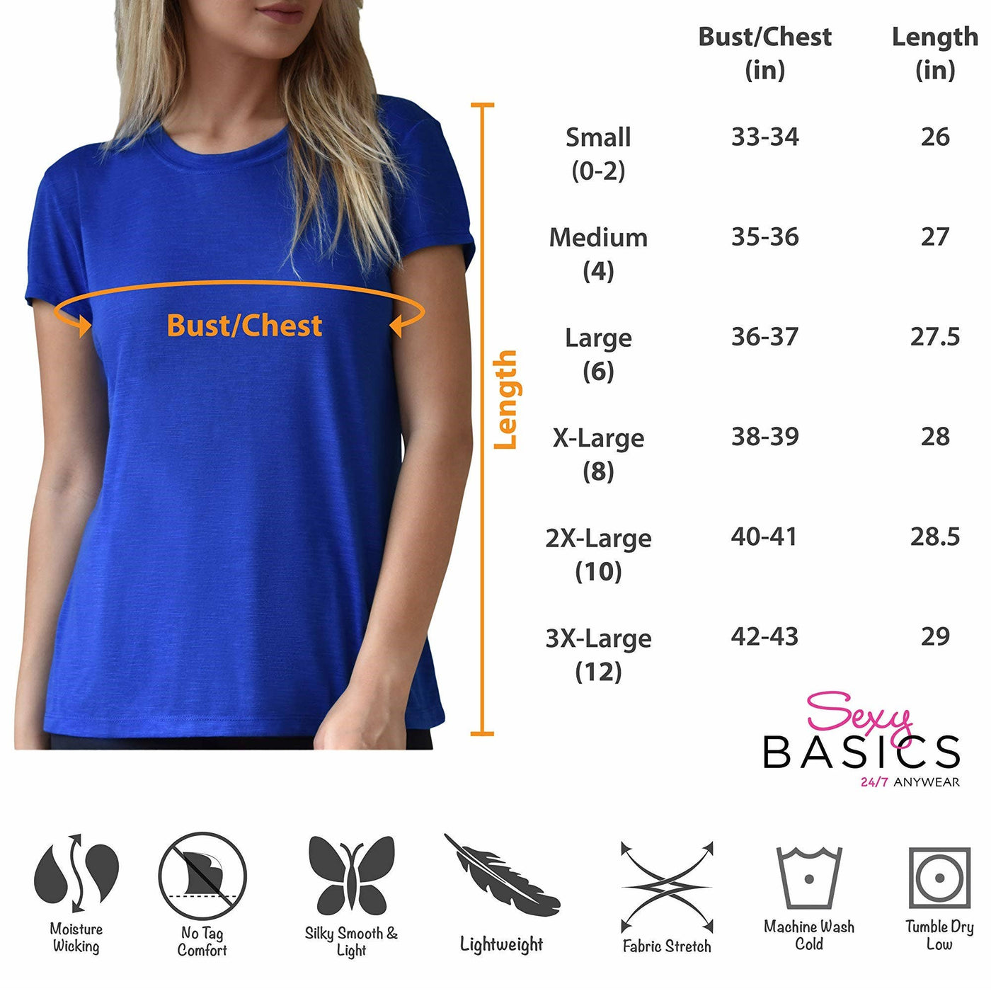 Women's Crew-Neck Rayon Cotton Short Sleeve T-Shirts