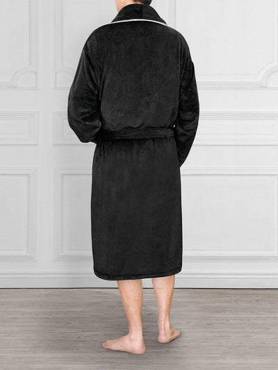 Men's Piping Fleece Robe