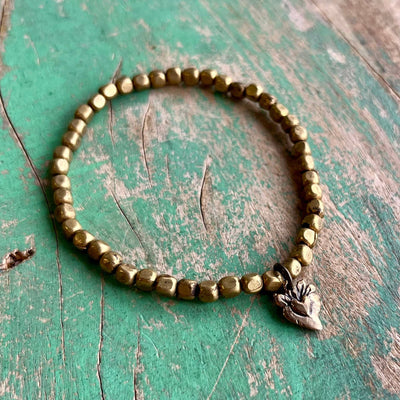 Dainty Brass Bronze and Silver Bracelet