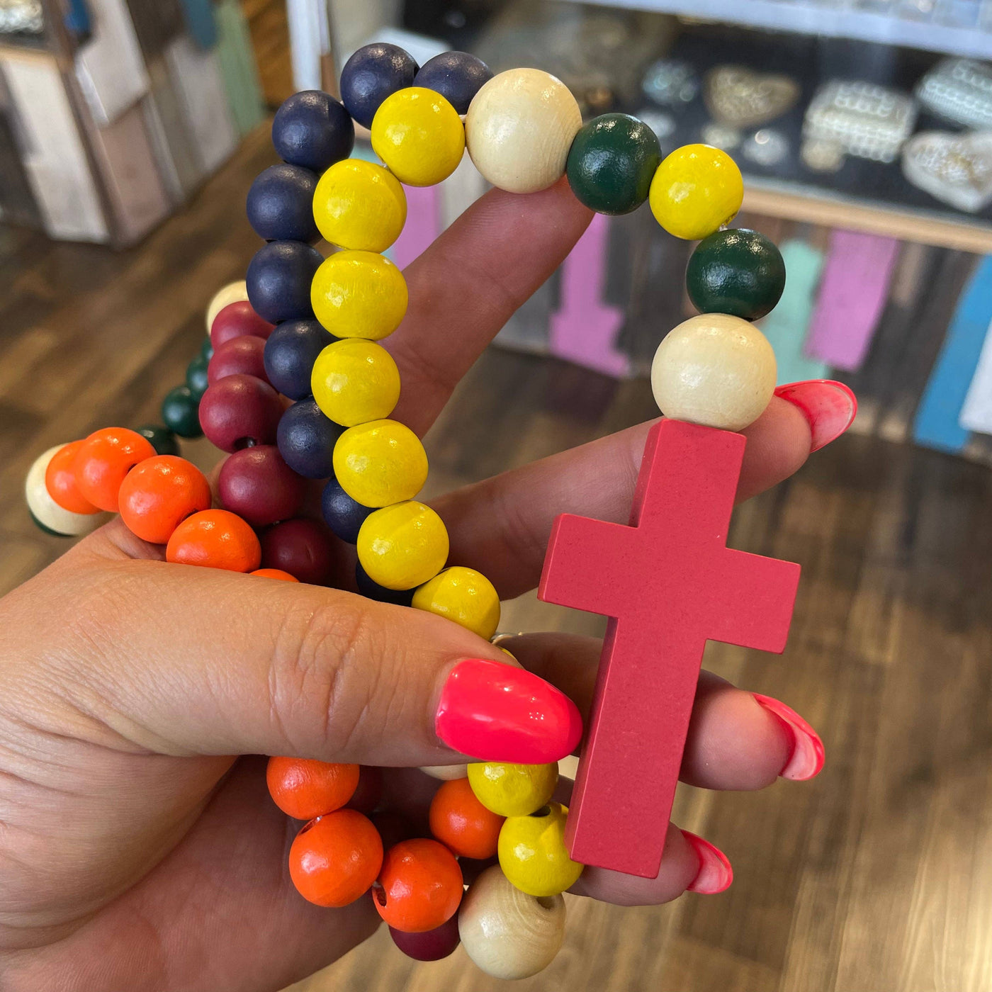 Big Wooden Bead Rosary