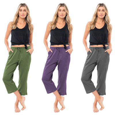 Women's Soft Capri Cotton Lounge Pants