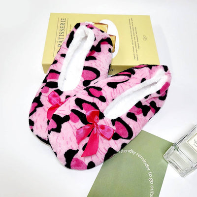 Leopard Fuzzy Indoor Slipper Shoes