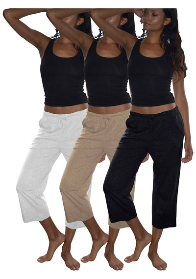 Women's Soft Capri Cotton Lounge Pants