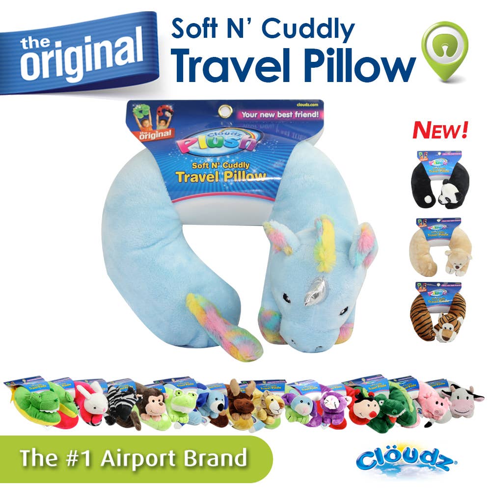 Cloudz Plush Animal Traval Neck Pillows - Unicorn