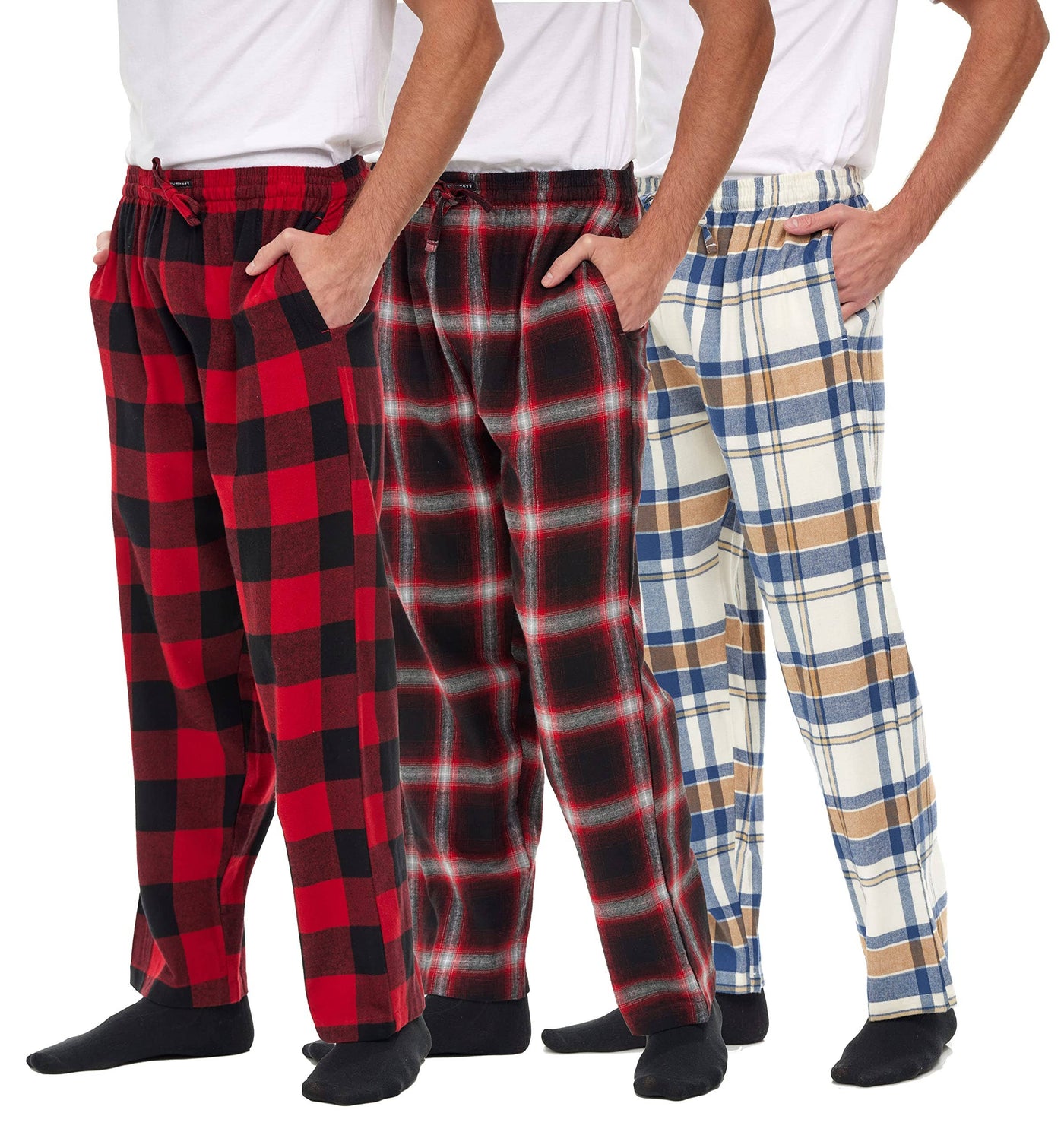 Men's 100% Cotton Flannel Fleece Lounge Pajama Pants