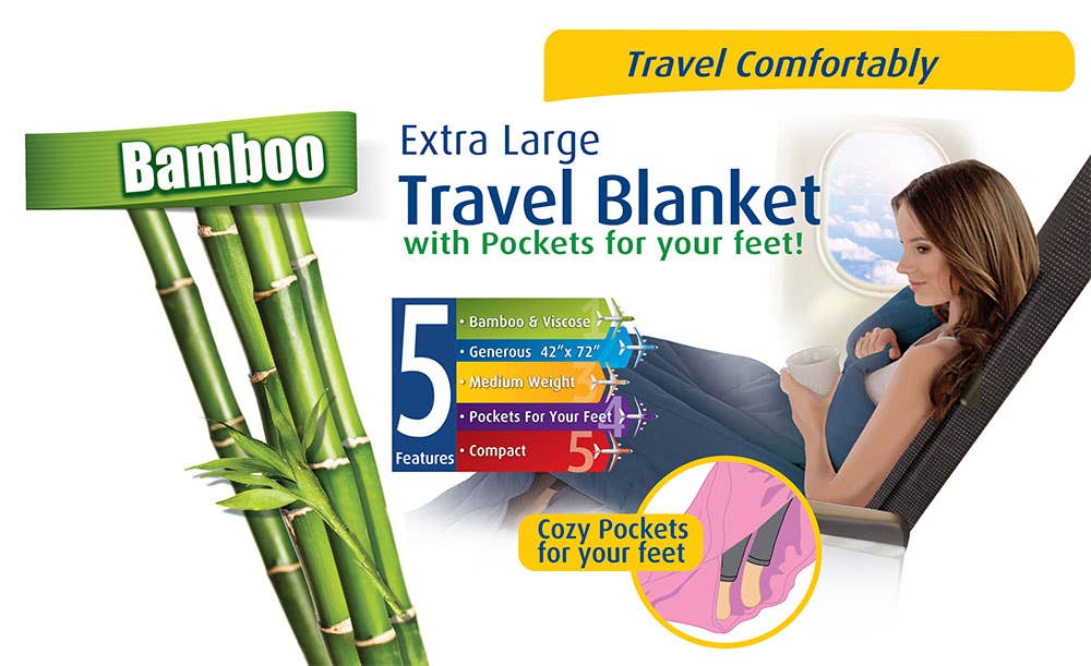 Cloudz Bamboo Travel Blanket with Bag - Charcoal