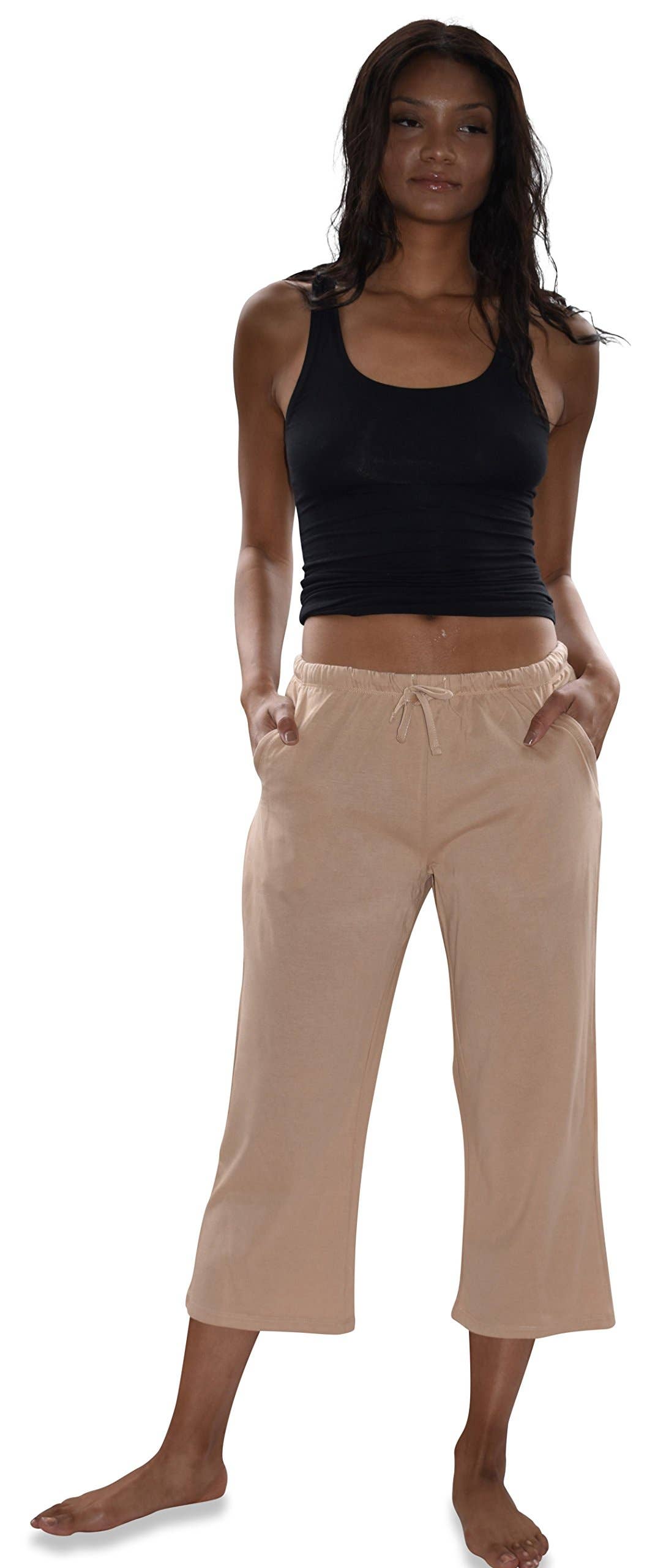 Women's Soft Capri Cotton Lounge Pants