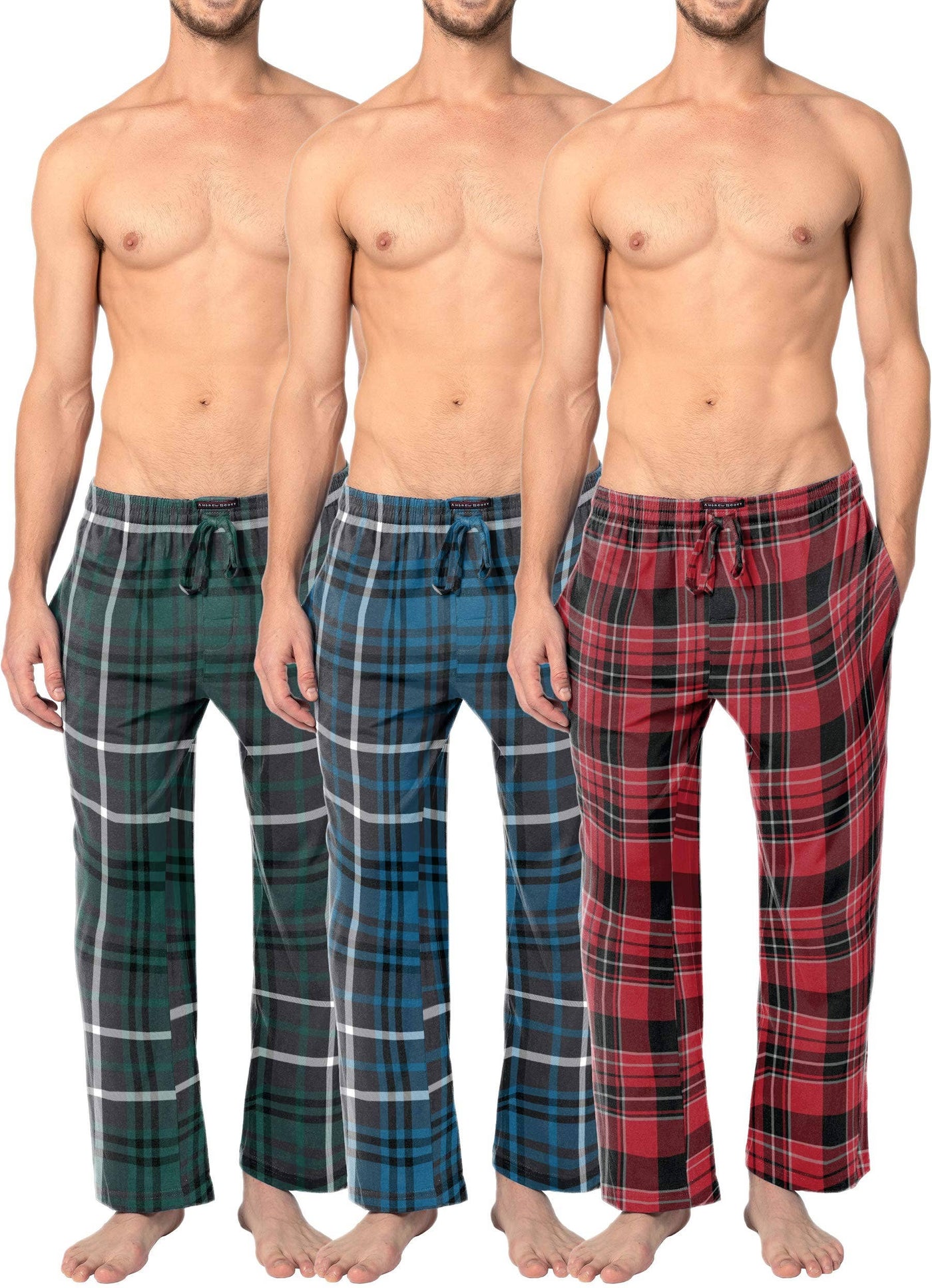 Men's 100% Cotton Flannel Fleece Lounge Pajama Pants