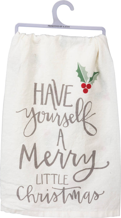 Have Yourself A Merry Christmas Holly Kitchen Towel