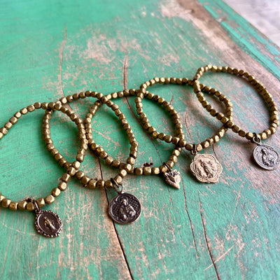 Dainty Brass Bronze and Silver Bracelet