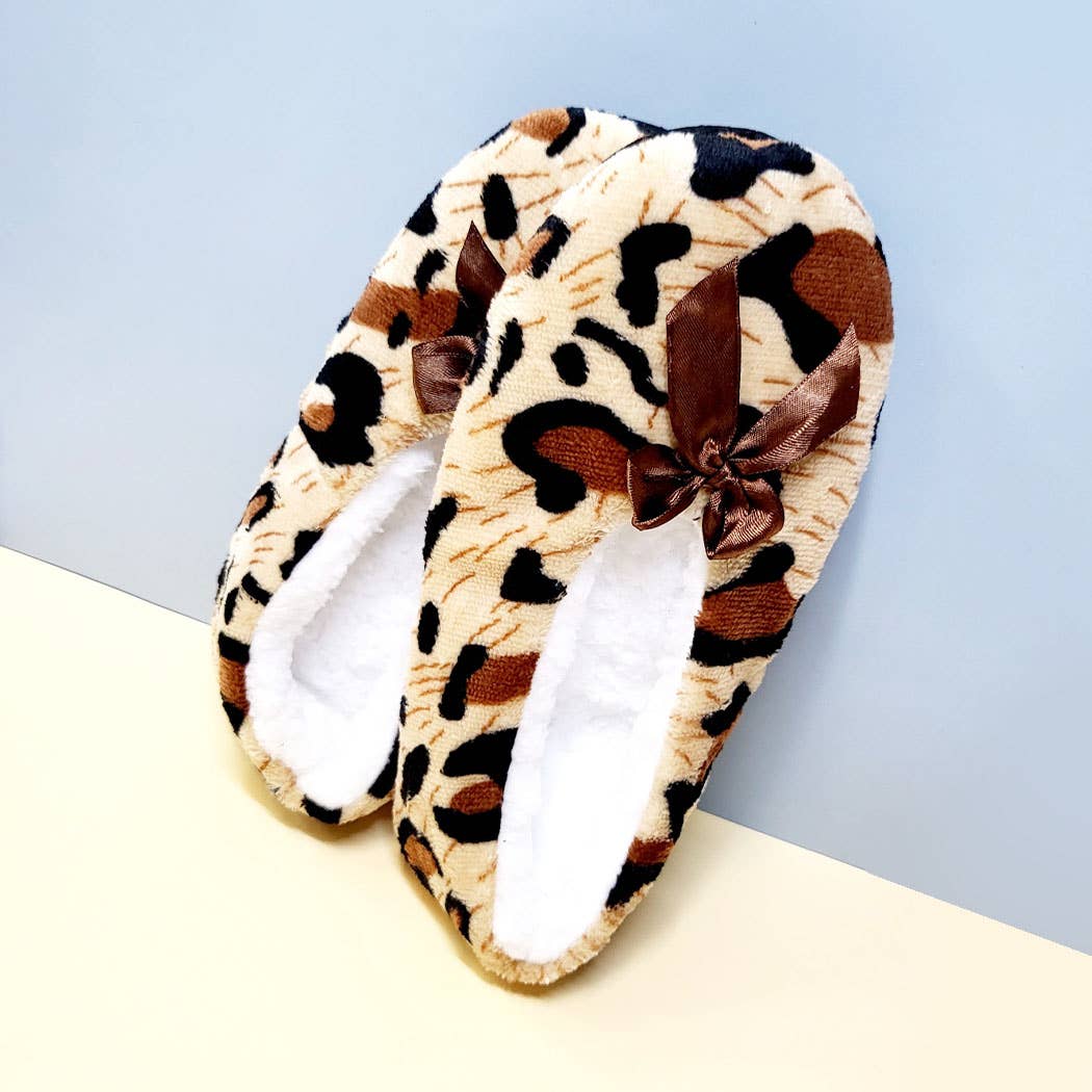 Leopard Fuzzy Indoor Slipper Shoes