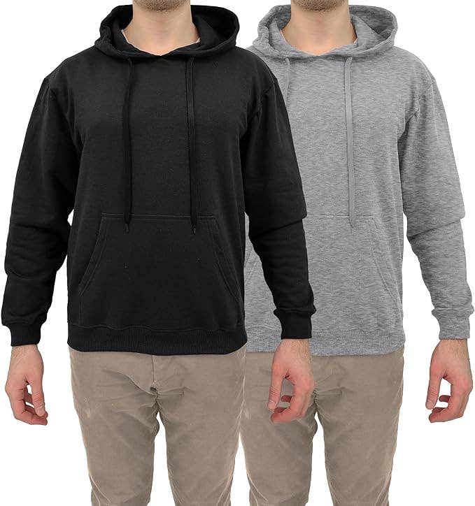 Men's Midweight Fleece Cotton Pullover Hooded Sweatshirt