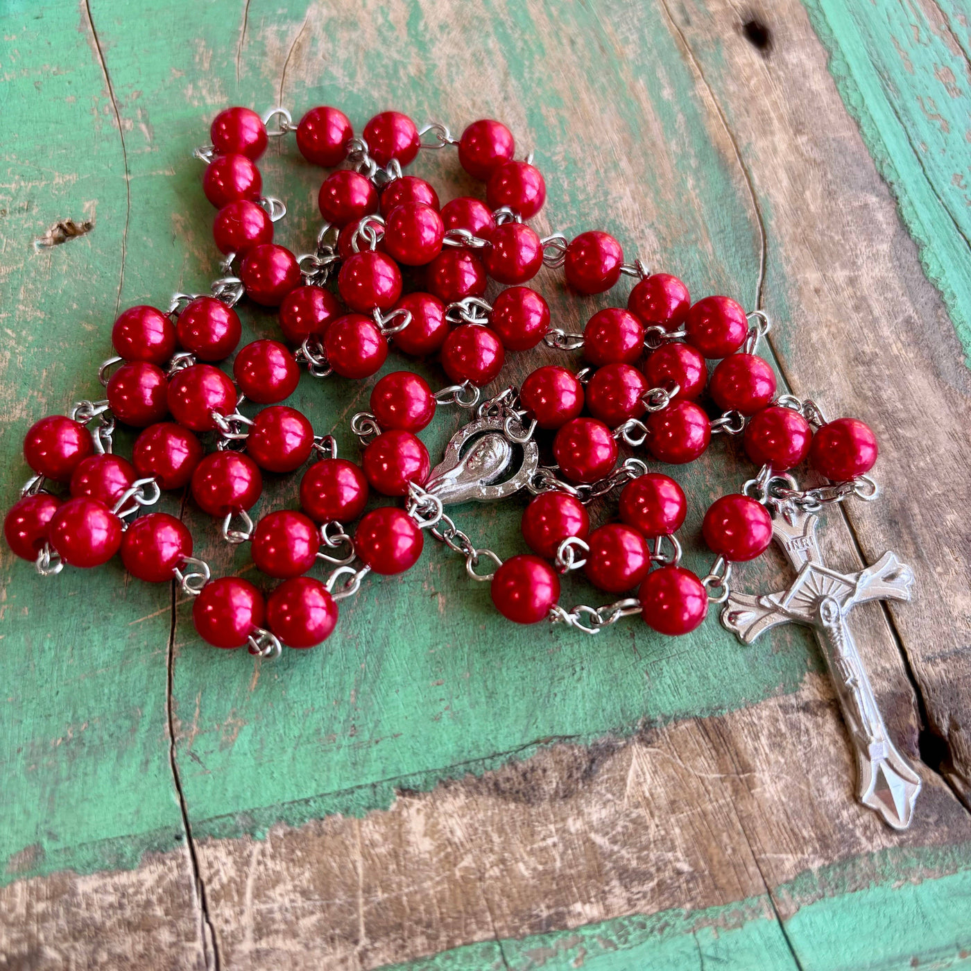 Glass Pearl Rosary