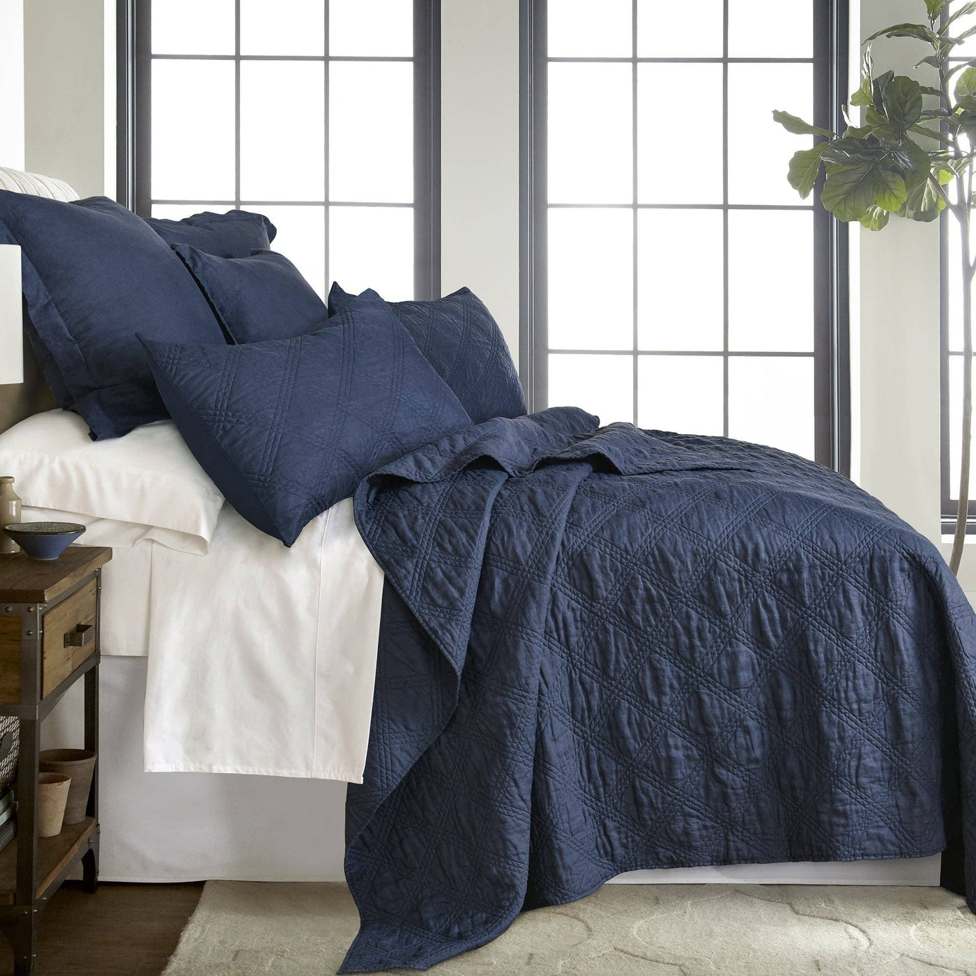 Washed Linen Quilted Sham