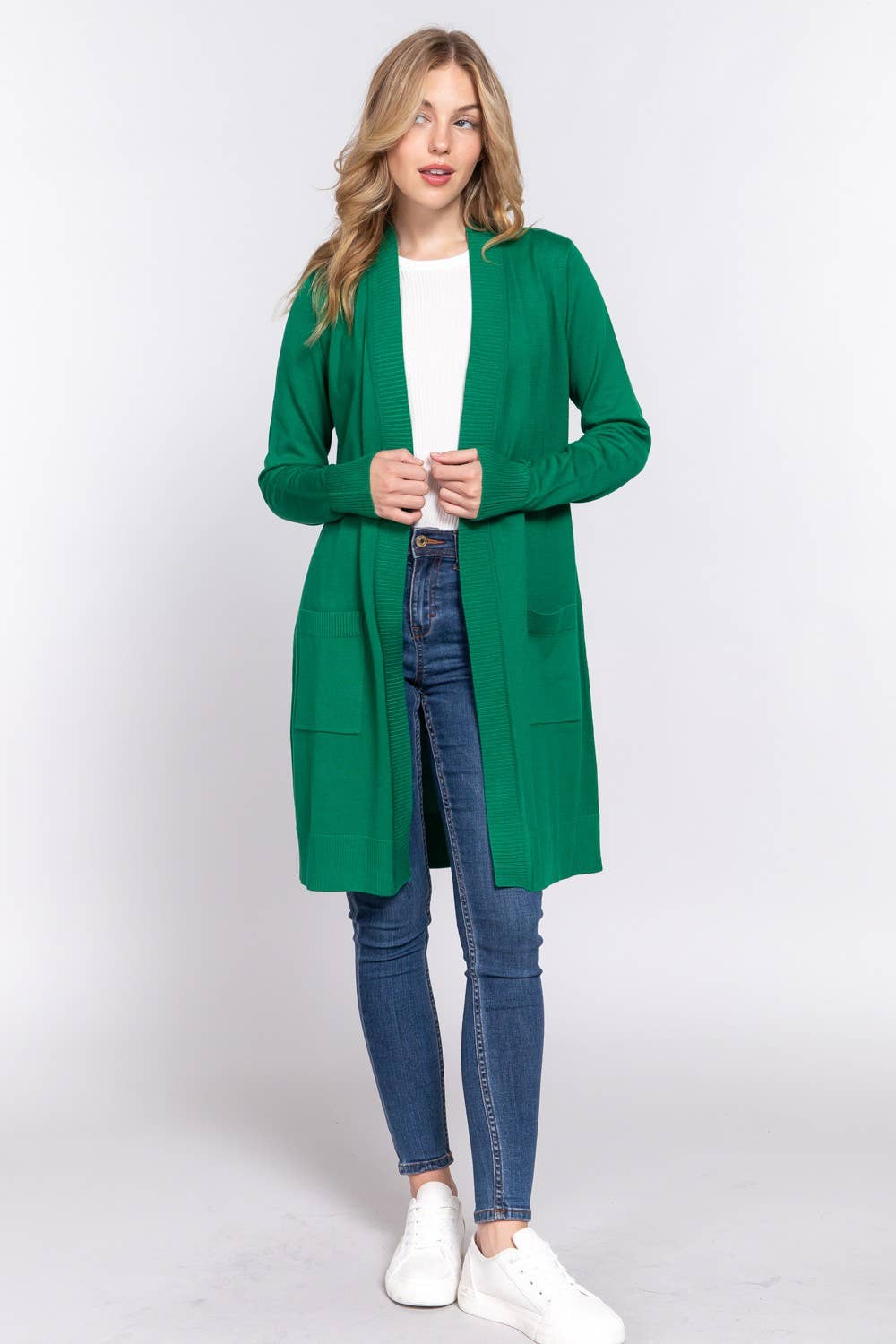 Long Sleeve Ribbed Cardigan