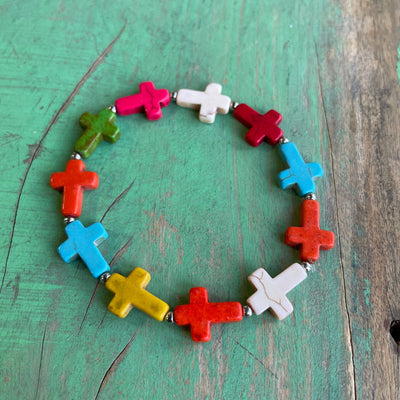 Multicolor Cross Bracelet