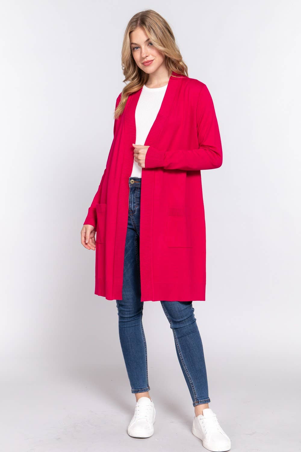 Long Sleeve Ribbed Cardigan