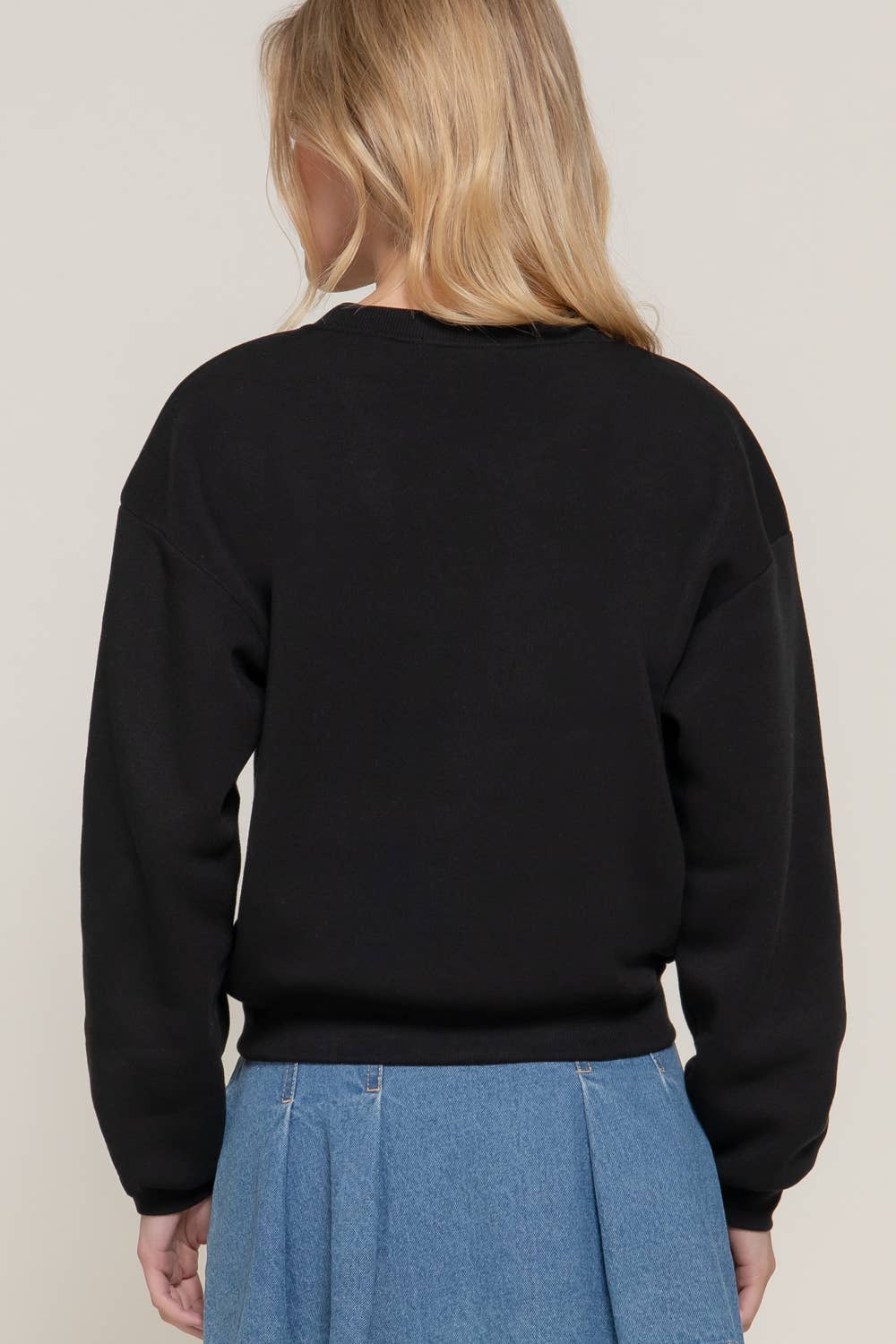 Long Sleeve Crew Neck Sequin Sweatshirt