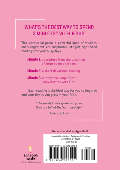 3 Minutes with Jesus: 180 Devotions for Girls