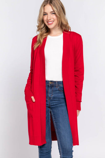 Long Sleeve Ribbed Cardigan