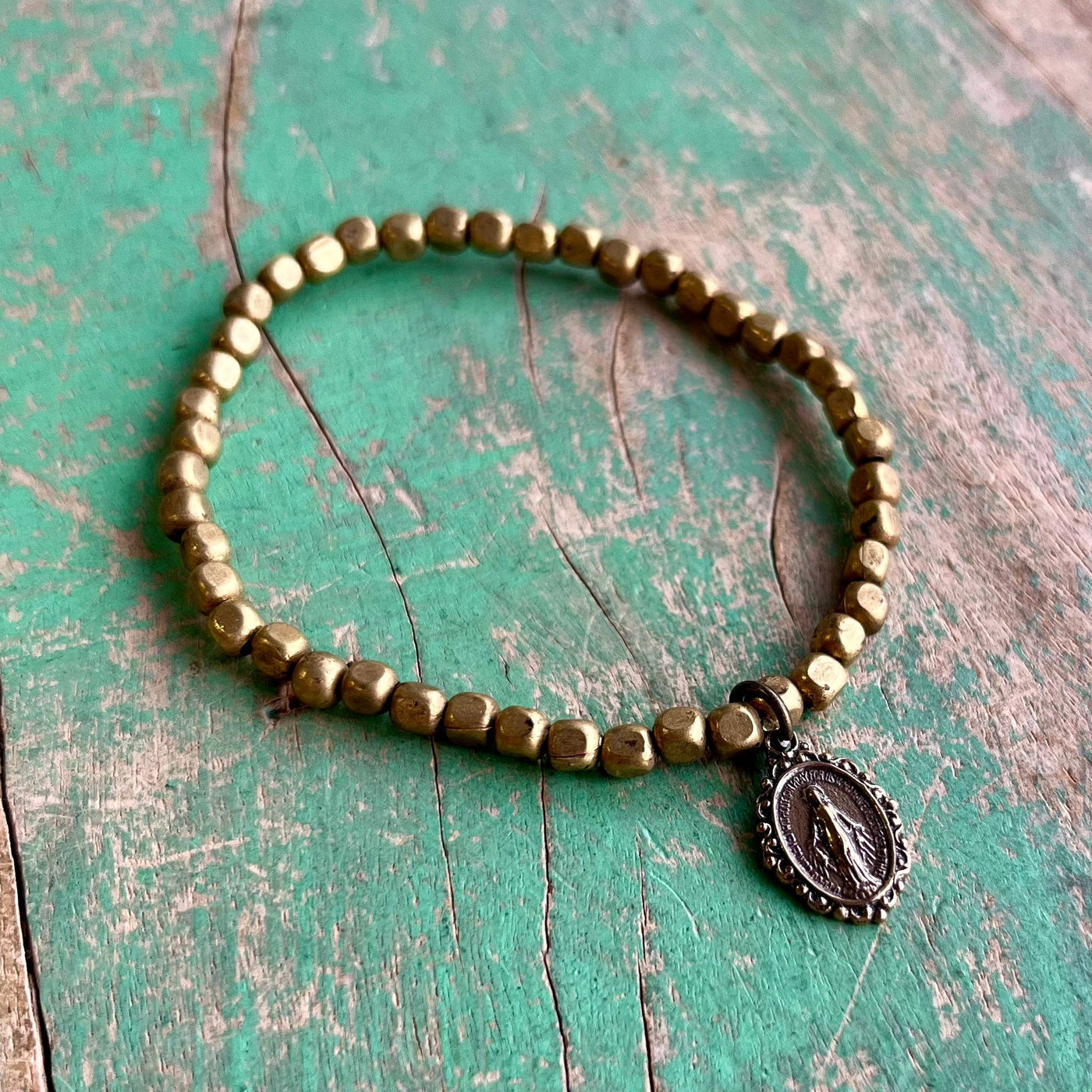 Dainty Brass Bronze and Silver Bracelet