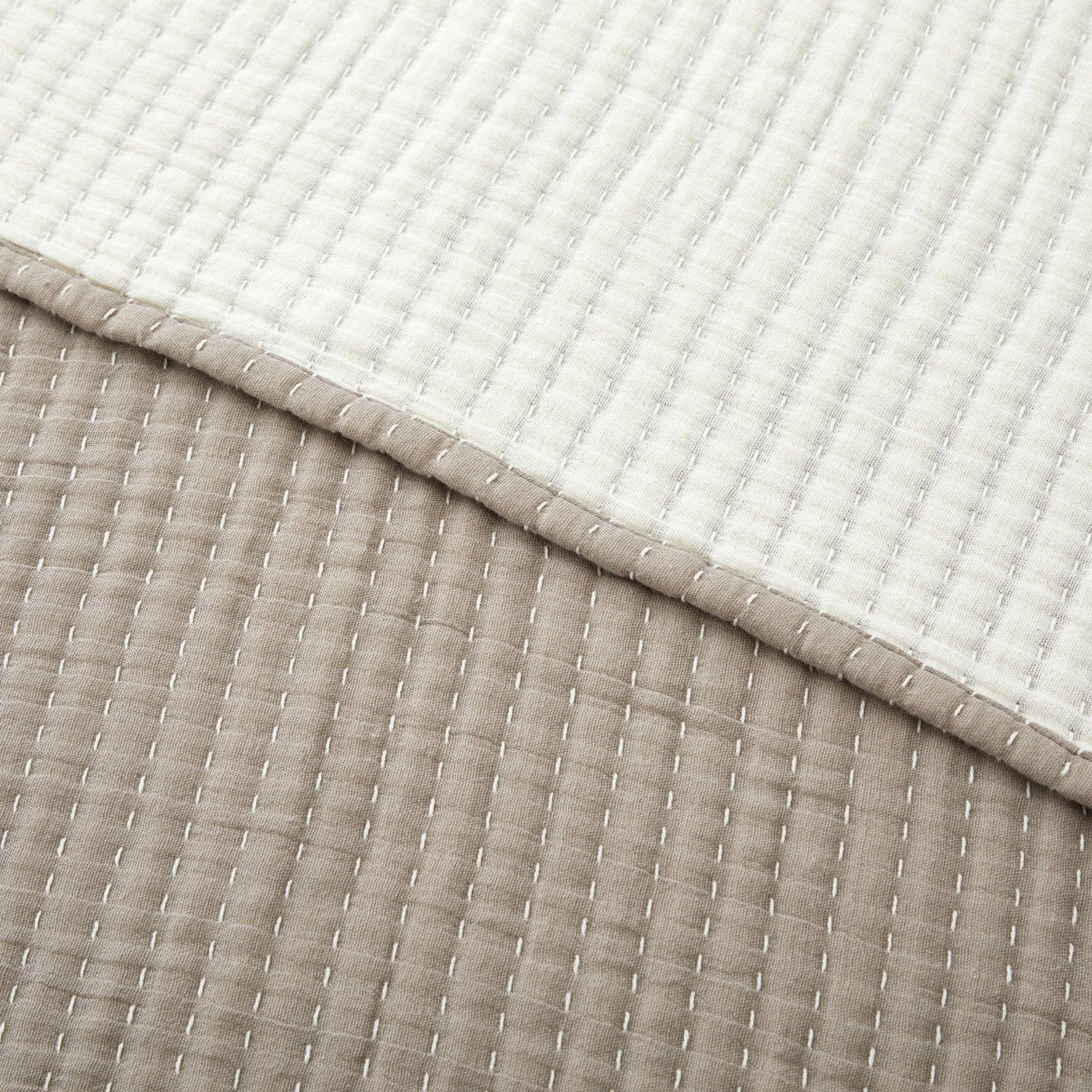 Caden Cotton Muslin Taupe Throw