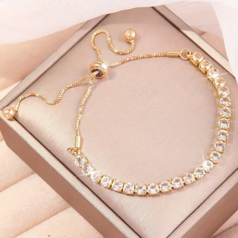 Luxury Rhinestone Women's Bracelet, Adjustable!