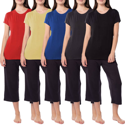 Women's Crew-Neck Rayon Cotton Short Sleeve T-Shirts