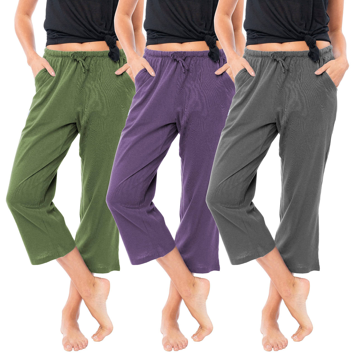 Women's Soft Capri Cotton Lounge Pants