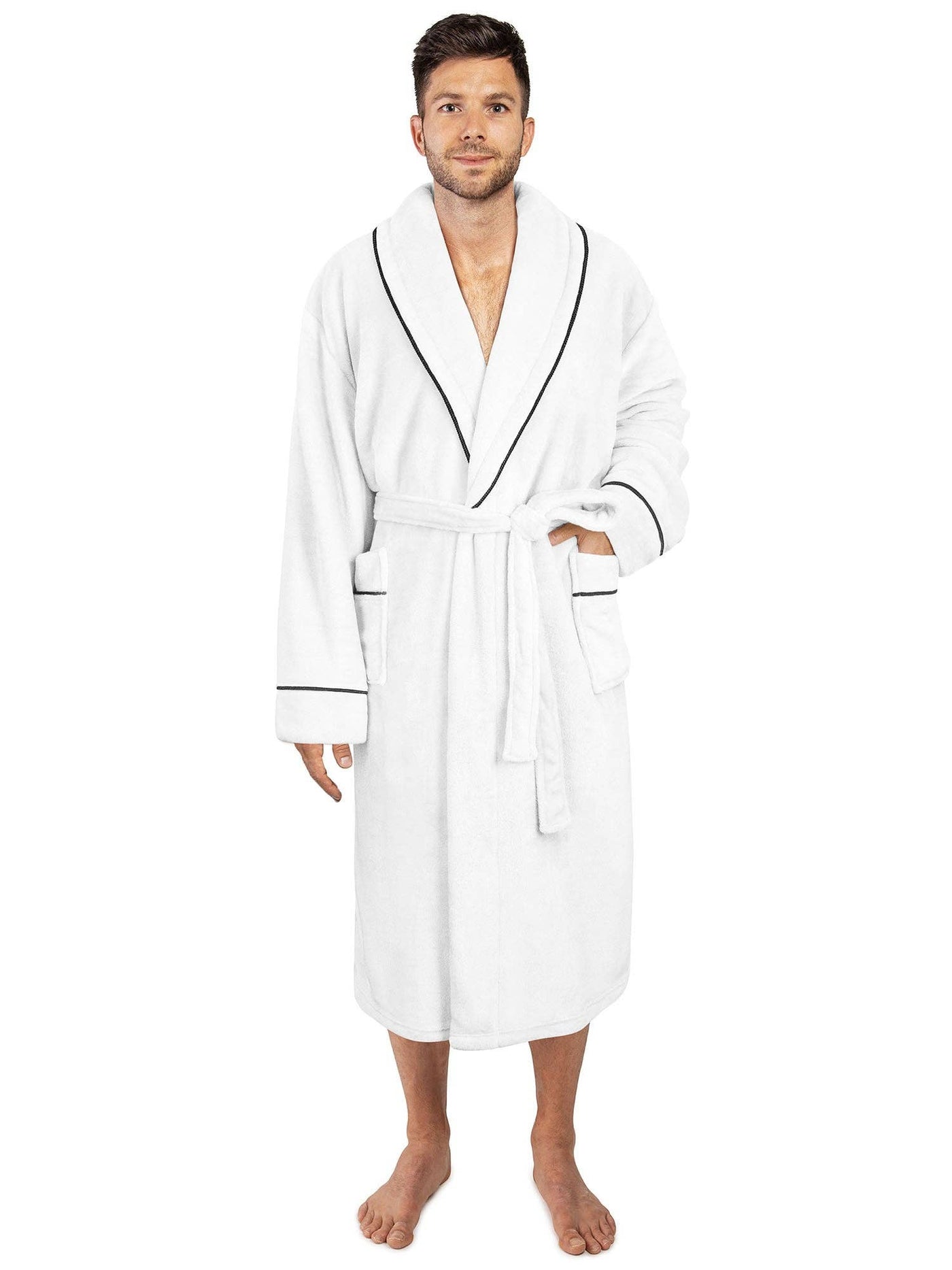 Men's Piping Fleece Robe