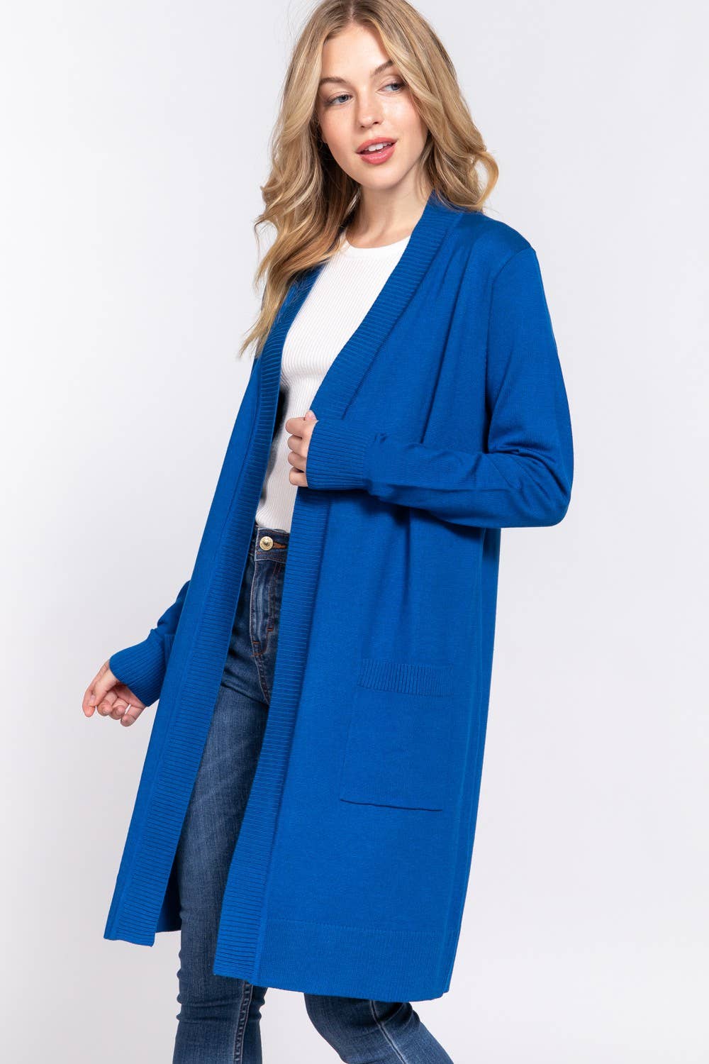 Long Sleeve Ribbed Cardigan