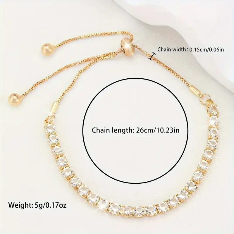 Luxury Rhinestone Women's Bracelet, Adjustable!