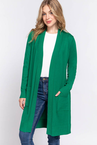 Long Sleeve Ribbed Cardigan