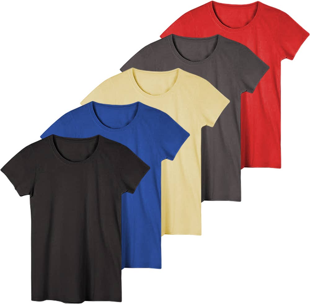 Women's Crew-Neck Rayon Cotton Short Sleeve T-Shirts