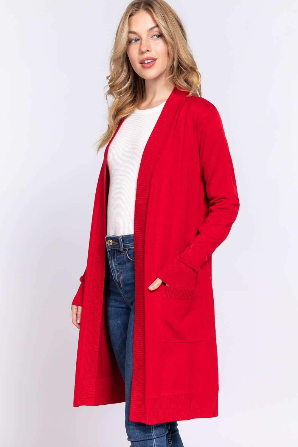 Long Sleeve Ribbed Cardigan