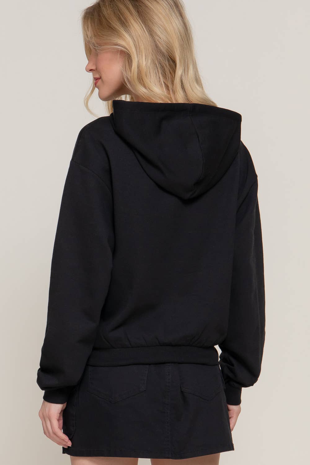 Long Sleeve Hoodie Bow Fleece French Terry Top