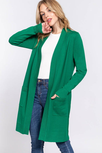 Long Sleeve Ribbed Cardigan