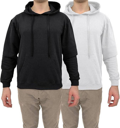 Men's Midweight Fleece Cotton Pullover Hooded Sweatshirt