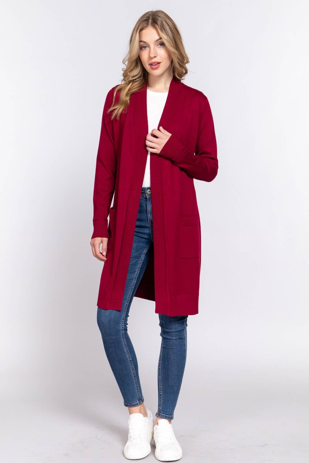 Long Sleeve Ribbed Cardigan