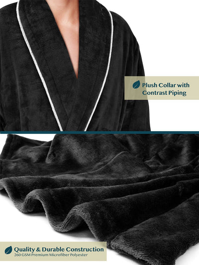 Men's Piping Fleece Robe