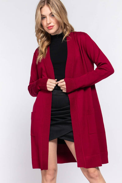 Long Sleeve Ribbed Cardigan